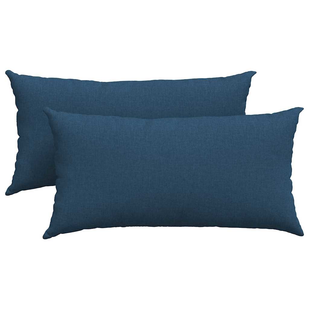 Sofa Pillows 2 pcs Blue 80 x 40 cm Fabric